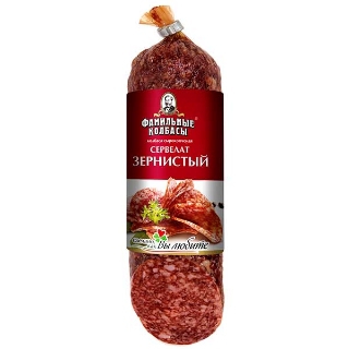 Колбаса сырокопченая Сервелат Зернистый (Фамильные колбасы).jpg