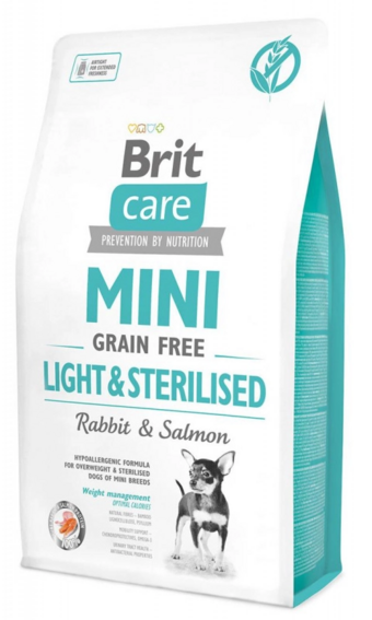Care MINI GF Light & Sterilised беззерновой для собак мелких пород с избыточным весом и стерилизованных (Brit).webp