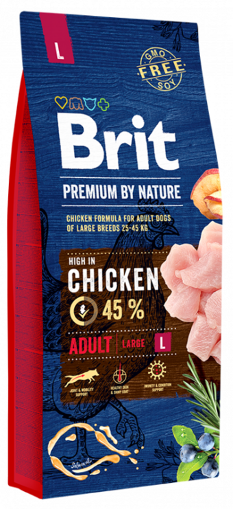 Premium by Nature Adult L корм для взрослых собак крупных пород, с курицей (Brit).webp
