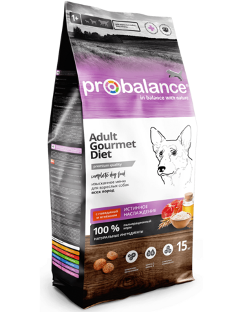 Adult Gourmet Diet Dog с говядиной и ягненком (Probalance).png
