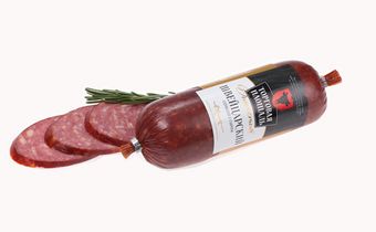 Варено-копченая колбаса Сервелат Швейцарский с сыром Династия (Торговая площадь).jpg