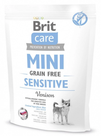 Care MINI GF Sensitive беззерновой корм для собак мелких пород с чувствительным пищеварением (Brit).webp