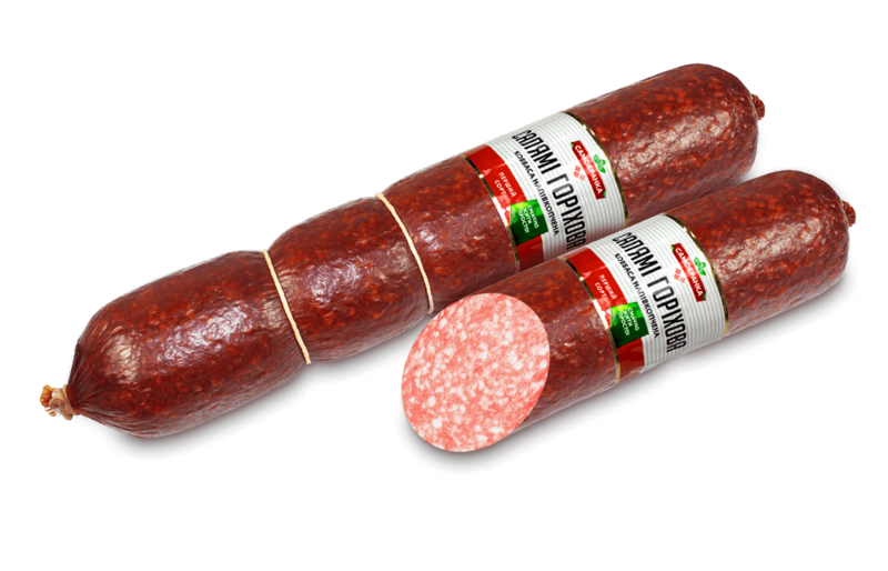 Файл:Колбаса полукопченая Салямi Горiхова (Самобранка).png