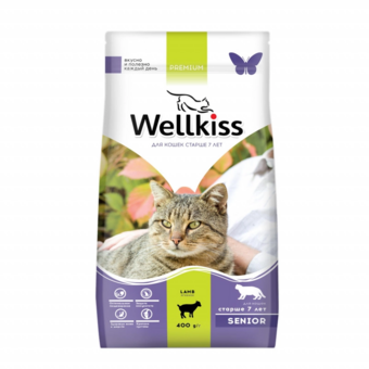 Senior для кошек в возрасте старше 7 лет, с ягненком (Welkiss).webp