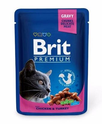 Premium Cat Pouches для взрослых кошек, c курицей и индейкой (Brit).jpg