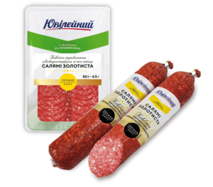 Колбаса сырокопченая с использованием птицы Салямi Золотиста (Юбилейный).png