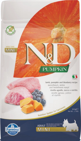 N&D PUMPKIN для собак мелких пород, с ягненком, тыквой и черникой (Farmina).webp