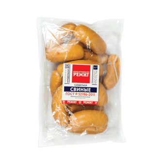 Сардельки Свиные 1 сорт в натуральной оболочке, газомодифицированная среда (Ремит).png
