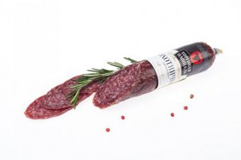 Сырокопченая колбаса Охотничья (мясо марала) Династия (Торговая площадь).jpg