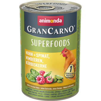 GranCarno для взрослых собак курица шпинат малина тыквенные семечки (ANIMONDA).png